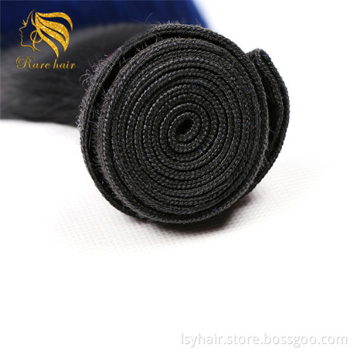 Fantasy Hair Smooth Straight Weave Dyed, Colored Ombre Blue Weaving Vivi Human Hair,Peruvian Straight Hair 5aaaaa